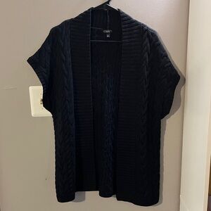 Talbots Women's Black Open-Front Cardigan